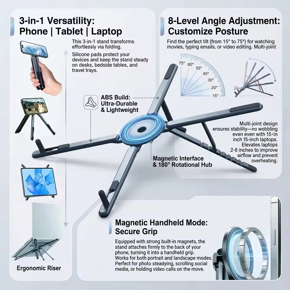 Portable Magnetic Phone Holder - Laptop Stand review and price