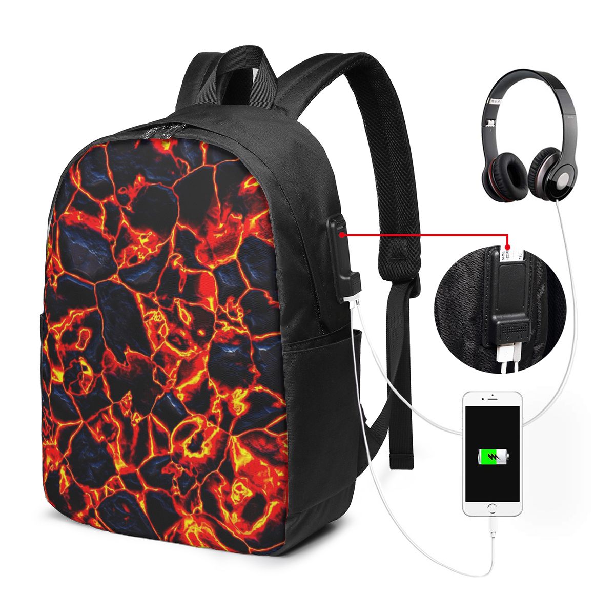Magma Volcano Lava Fire Backpa - Laptop Bag review and price